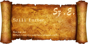 Szili Eszter névjegykártya